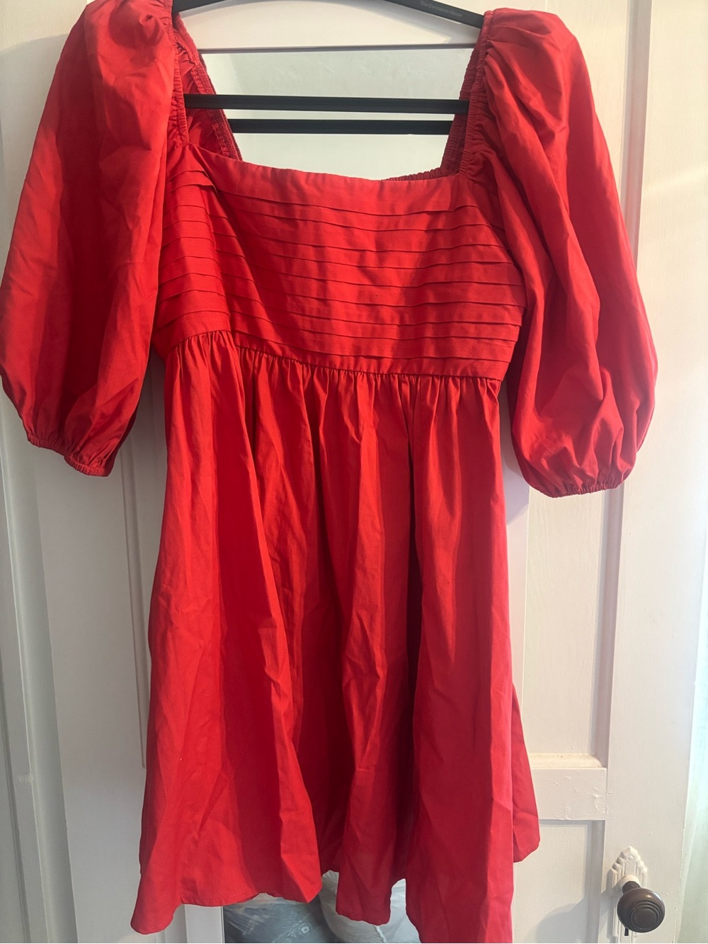 Abercrombie & Fitch Red Puff Sleeve Dress (with pockets!)